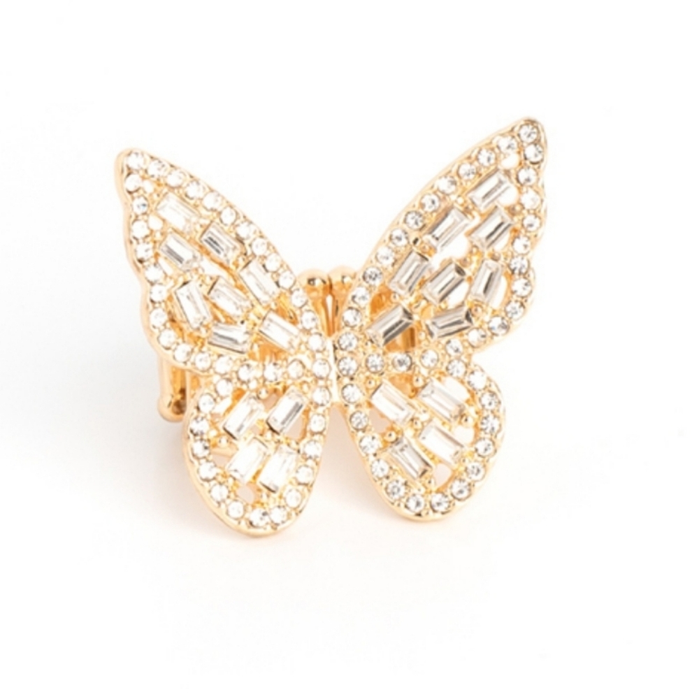 Beautiful Rhinestone Butterfly Ring - Picture 2 of 2